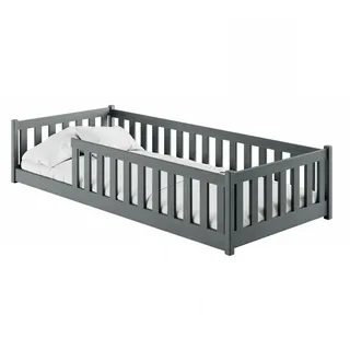 Kids Collective Kinderbett Bodenbett 90 x 190 cm Kiefer grau