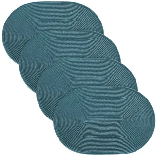 Erwin Müller Platzset Tischset "Amadora" 4er-Pack, Uni grün oval | 30 cm x 45 cm