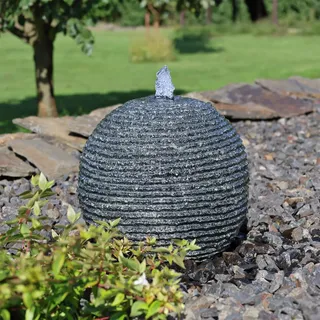 CLGarden Granit Kugelbrunnen GKB30 Komplettset Springbrunnen Quellstein Garten Brunnen Kugel mit LED Beleuchtung 12V Set
