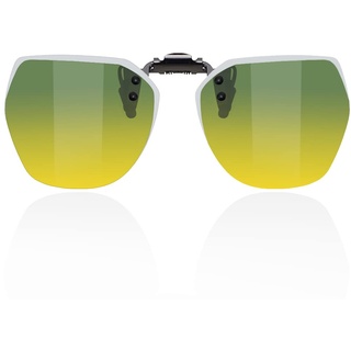 UpaClaire Tag & Nacht Nacht-Fahrbrillen und Sonnenbrille Clip-On, polarisiert Anti-Glanz-Reduktion High-Definition-Vision - 2.3*2