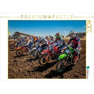 Calvendo Verlag GmbH CALVENDO Puzzle Motocross - Start zum Großen Preis von Deutschland im Talkessel Teutschenthal 1000 Teile Lege-Größe 64x48cm Foto-Puzzle für glücklic