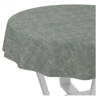 ANRO Tischdecke Alica Leinen Melliert Tischwäsche (Einzelstück 1-tlg), wasserabweisend Melliert Pastelblau Rund 100cm blau Rund | Ø 100 cm x 100 cm x 100 cm