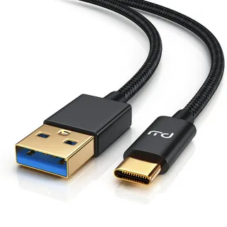 CSL - USB C Kabel - USB Typ C auf USB 3.0 Typ A - 0,5 Meter - Datenkabel - Ladekabel - Nylonmantel - 3-fach geschirmt - bidirektional - kompatibel mit Apple Samsung LG Sony Huawei Xiaomi MS Surface