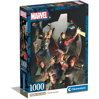 Clementoni 39809 Collection – Marvel The Avengers – 1000 Teile – Puzzle, vertikal, Spaß für Erwachsene, hergestellt in Italien, Mehrfarbig