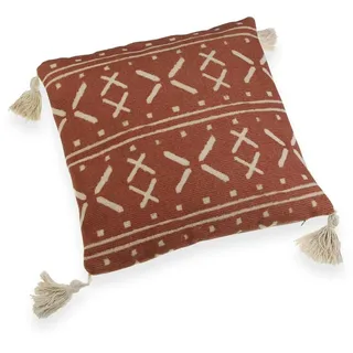 Versa Kissen rot Quasten 10 x 45 x 45 cm
