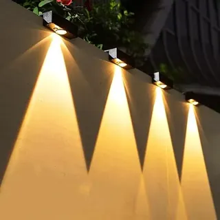 kpslucerna 2 Stück Solarlampen für Außen, IP65 Solar Wandleuchte Außen, Dekorative Solar Gartenleuchte Warmweiß, Außenwandleuchte LED, Solar Zaunbeleuchtung, Solarleuchte Deko Balkon Terrasse 2 Stück