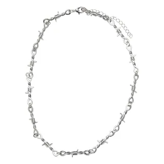 URBAN CLASSICS Barbed Wire Necklace Silber