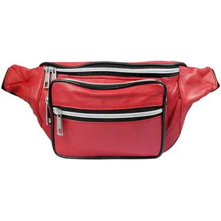 STEINMEISTER Bauchtasche Siham Unisex Gürteltasche Hüfttasche aus Echtleder rot
