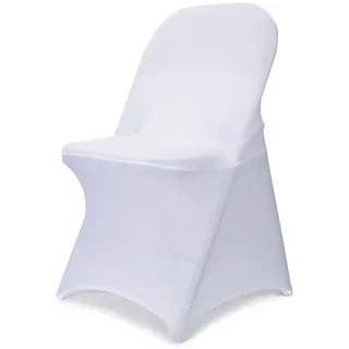 Babenest Spandex-Klappstuhlhussen, verbessert, universal, dehnbar, waschbar, für Hochzeit, Urlaub, Bankett, Party, Feier, Weiß, 10 Stück