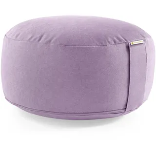 Lotuscrafts® Meditationskissen mit 15 cm Sitzhöhe, Yoga Kissen mit Dinkelfüllung, Yogakissen Rund, Bodenkissen Rund, Meditationskissen, Yogakissen Bezug waschbar, GOTS Zertifiziert