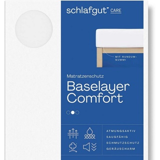 Matratzenauflage Baselayer Matratzenschutz Comfort Schlafgut, Wie ein Spannbettlaken weiß 180 cm x 200 cm x 30 cm