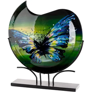 Gilde Bodenvase Schmetterling (1 St), Innenwände sind handbemalt, nicht wasserdicht blau|grün 50 cm x 48 cm x 10,5 cm