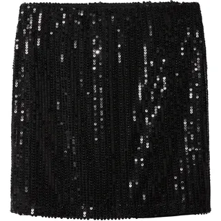 ESMARA® Damen Pailletten-Minirock (Schwarz, S(36/38))