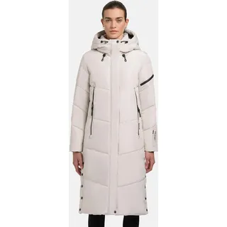 khujo Damen Wintermantel Warmer Steppmantel extra lang mit zahlreichen Taschen und großer Kapuze Sonje6-YM Cotton Cream Gr. M (38), beige Material: 100% Polyester, Futter: 100% Nylon, Wattierung: 100% Polyester, Basic, weit ca.