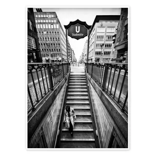 Posterlounge Berlin Stadtmitte | 03 Poster | 50 x 70 cm von Frank Wächter Schwarz-Weiß Wandbilder Wanddeko