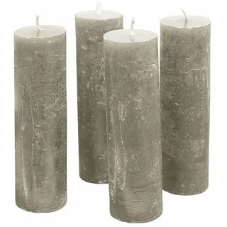 Mirabeau Stumpenkerze Kerze 4er Set Muriel taupe (4er Set, 4er Set), none braun