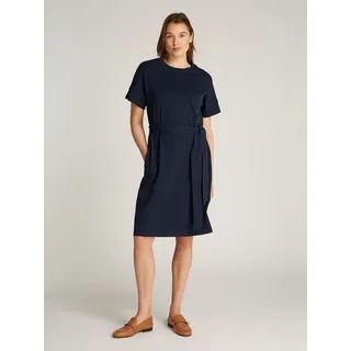 Tommy Hilfiger Damen, Kleid Cotton INTERLOCK zum Binden, blau (Dark night navy), S