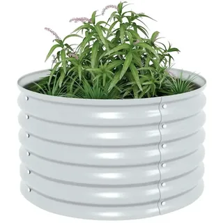 vidaXL Garten-Hochbeet verzinkter Stahl 80 x 80 x 44 cm Silber