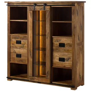 MASSIVMOEBEL24.DE Highboard 142 x 147 x 45 cm Mango / Altholz