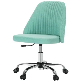 Refined Living Höhenverstellbarer Bürostuhl mit 360° Drehung – Ergonomischer Schreibtischstuhl Mid-Century Design, 113 kg Tragfähigkeit, PU-Rollen, Leicht Montierbar (Grün)