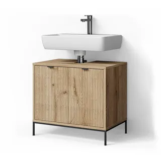 livinity Waschtischunterschrank 2 Türen 70 x 63 x 45,1 cm Braun