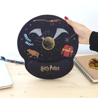 WONDEE Harry Potter Ergonomisches Mauspad mit dem Design Goldener Schnatz, Nimbus 2000 und mehr - Harry Potter Geschenke, Gel-Mauspad mit rutschfestem Handgelenkauflage, Harry Potter Mouse Pad