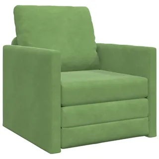 vidaXL Schlafsessel 2-in-1 Samt 77 x 81 x 74 cm Hellgrün mit Kissen
