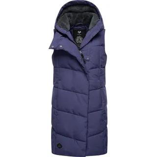 Steppweste RAGWEAR "Pavla Vest", Damen, Gr. XXXL(46), lila, Außenmaterial: 100% Polyester. Innenfutter: 100% Polyester. Wattierung: 100% Polyester, figurbetont ca. Mitte Oberschenkel, Westen Steppweste, stylische Winterweste mit Teddyfutter und Kapuze