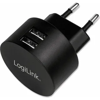 Logilink USB Steckdosenadapter 2x USB-A Schwarz