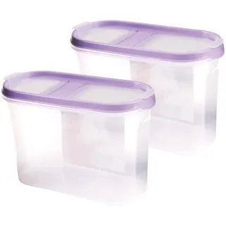 BestLivings Vorratsdose lila 7 x 17 x 12,5 cm 1,4 l 2-teiliges Set