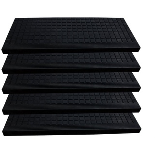 Stufenmatte 5x aus Gummi 65x26cm mit Winkelkante rutschfest Innen Außen, BigDean schwarz