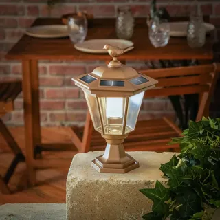 esotec Sockelleuchte Kunststoff 20x28cm inkl. Akku und Solarmodul warmweiß