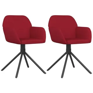 vidaXL Esszimmerstuhl drehbar Samt rot 2er Set