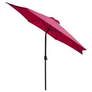 Linder Exclusiv Kippbarer Sonnenschirm, Gartenschirm Ø 250 cm,mit Kurbelmechanismus, Rot - Rot