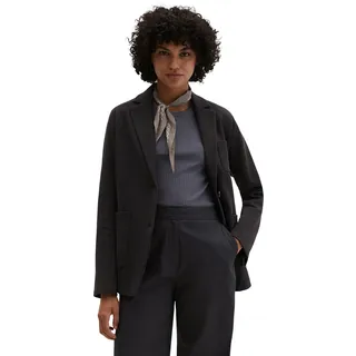 Jerseyblazer MARC O'POLO "aus Organic Cotton-Mix", Damen, Gr. 34, deep night blau, Piqué, Obermaterial: 97% Baumwolle, 3% Elasthan, unifarben, regular fit normal, Blazer