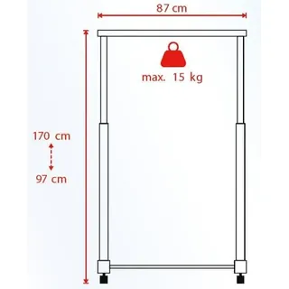 Trendline Garderobenständer mit Rollen 87 x 43 x 0 cm schwarz