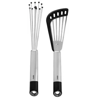 GEFU® Pfannenwender- und Kugel-Schneebesen-Set PRIMELINE Edelstahl und Silikon