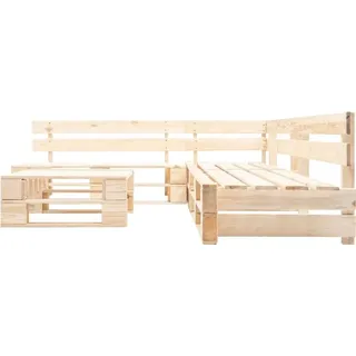 vidaXL 4-tlg. Paletten-Lounge-Set Holz Natur