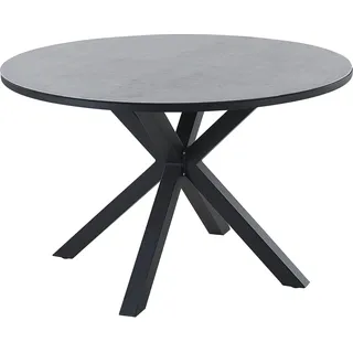 Beliani Maletto Gartentisch Ø 120 x 66 cm Grau/Schwarz