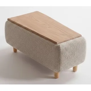 Zwischentisch Beige Moderner Stil Holzoberfläche Holzbeine Weiche Kante