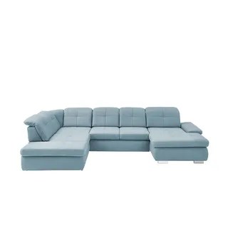 Lounge Collection Wohnlandschaft aus Mikrofaser Affair , blau , Maße (cm): B: 371 H: 100 T: 260.0