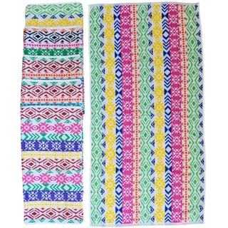 Ilkadim Export Handtuch-Set 6 Stück 45x90cm, bunt Gemustert, 100% Baumwolle, Handtücher, Duschtücher, Badetuch (hell bunt Gemustert)