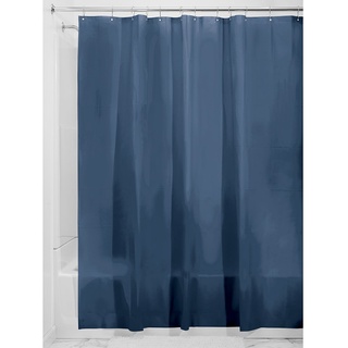 iDesign 3.0 Liner Futter für Duschvorhang, 183,0 cm x 183,0 cm großer Vorhang aus schimmelresistentem PEVA mit zwölf Ösen, marineblau