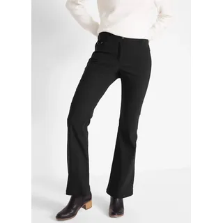 Stretch-Hose BONPRIX "Stretch-Hose mit Viskose", Damen, Gr. 54, N-Gr, schwarz, Obermaterial: 71% Polyester, 25% Viskose, 4% Elasthan, regular fit, Hosen, aus Viskose, mit Elasthan, Regular Fit, mit verstellbarem Bund