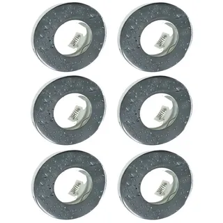 TRANGO Einbauleuchte, 6er Set 6729IP65-068-AK Einbaustrahler IP65 in Chrom Rund Badleuchte Bad Einbauleuchte, Deckenspots, Einbauspots, Deckenleuchte incl. 6x GU10 Keramik Fassung, besten geeignet für Bad, Sauna, Außen, Feuchtraum