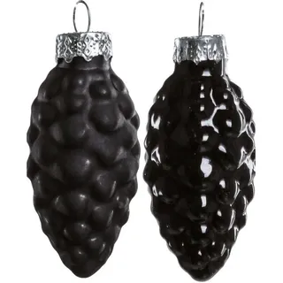Trend Line Christbaumschmuck TrendLine Weihnachtskugeln Glas-Tannenzapfen 6 cm schwarz