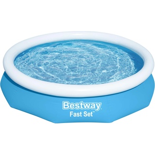Bestway, Pool, 57458 Aufstellpool Aufblasbarer Pool Rund 3200 l Blau, Weiß (305 x 305 x 66 cm)