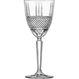 RCR 26966020006 Brillante große Rotwein-Gläser, 6er Set kristallweingläser, Wein-Gläser, Rotwein-Kelch mit gezogenem Stiel, Weingläser Set, 290ml große Rotweingläser, Kristallglas