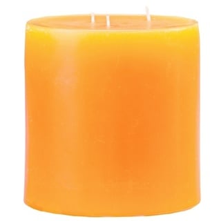 Kopschitz Kerzen 3-Docht Kerze Gelb/Orange 15 x Ø 15 cm, Mehrdochtkerze, durchgefärbt