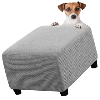 Fußhocker Schonbezug Hockerbezug 40x40/45x45/50x50/60x60 Stretch Silberfuchssamt Ottomane Bezug Quadratisch Protector Überzug für Hocker Hussen(11#,20x20in/50x50cm)